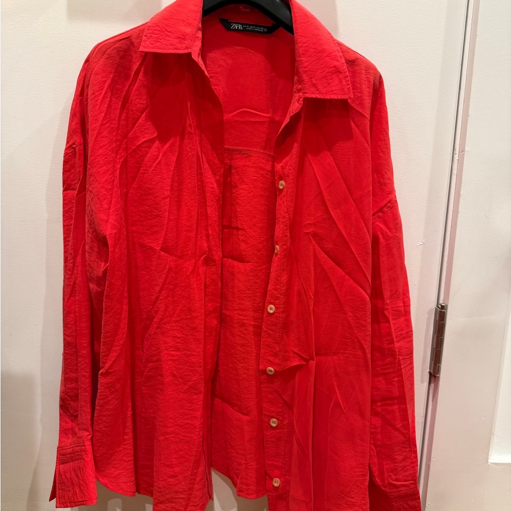 Zara Vibrant Red Shirt button down
